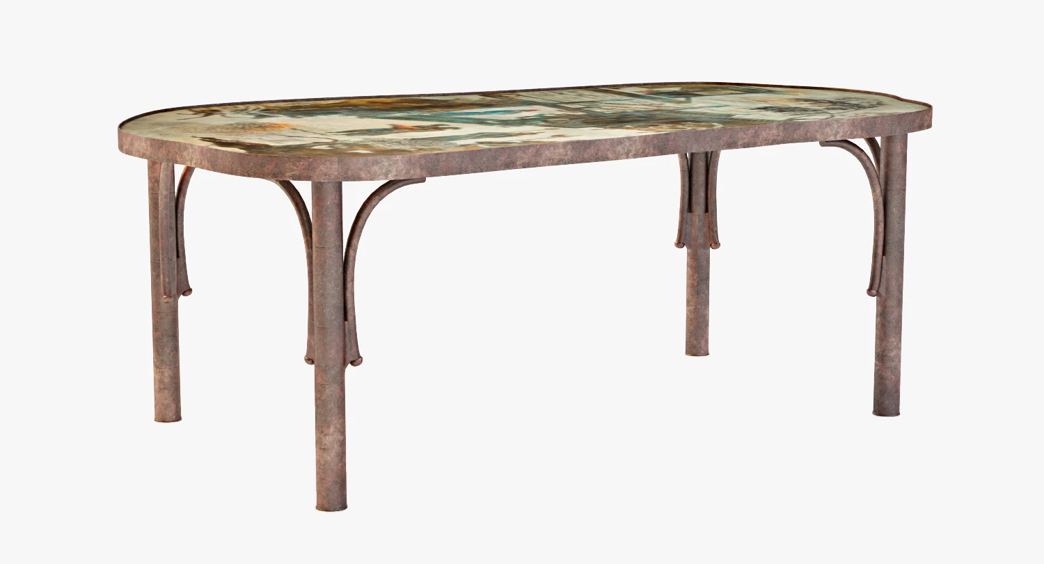 Classic Art Dining Table 3D Model_010